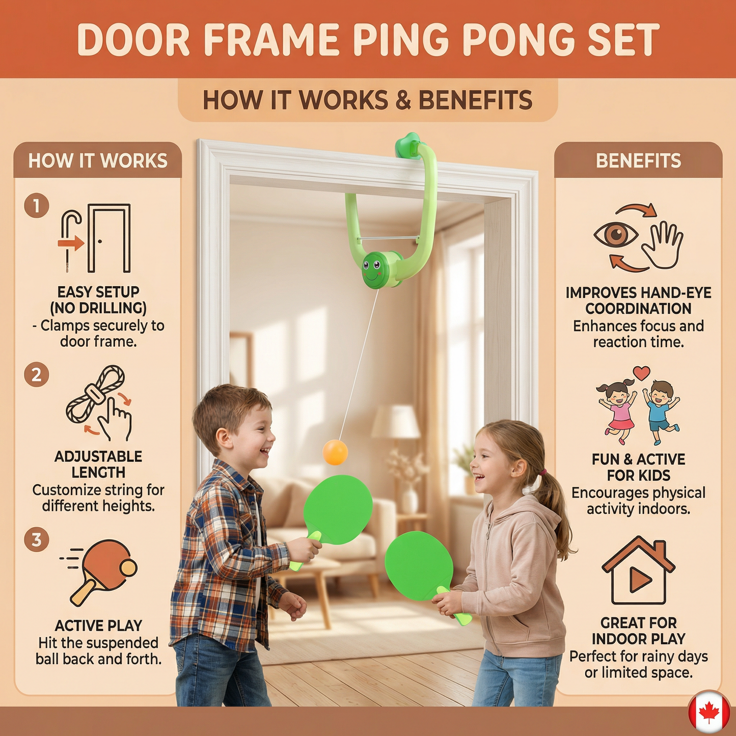 Door Frame Ping Pong Set