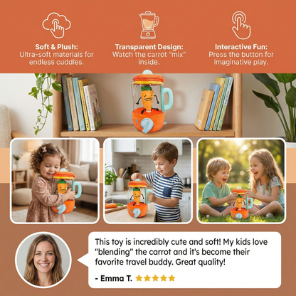 Funny Carrot Mixer Kids Plush Toy