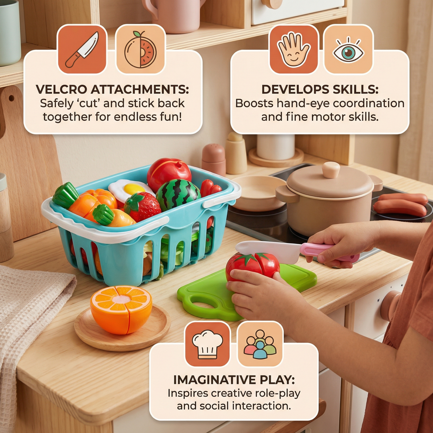 Fruit and Vegetable Cutting Playset
