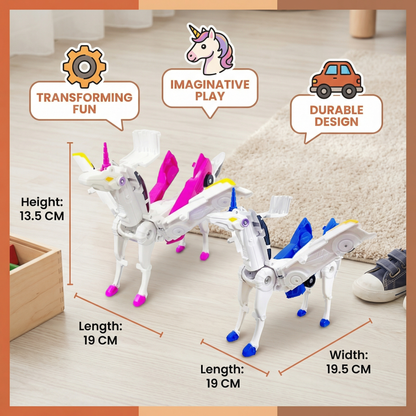 Transforming Unicorn Toy Cars