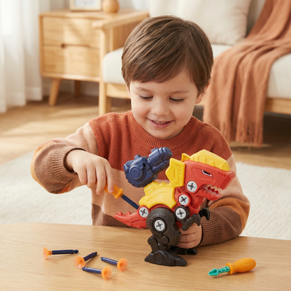 Dinosaur Screw Toy Set with Suction Cup Cannon