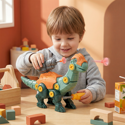 Dinosaur Screw Toy Set with Suction Cup Cannon