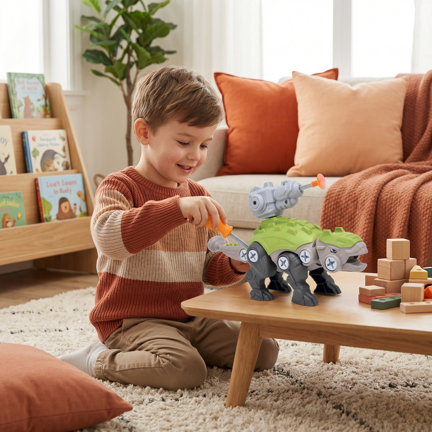 Dinosaur Screw Toy Set with Suction Cup Cannon