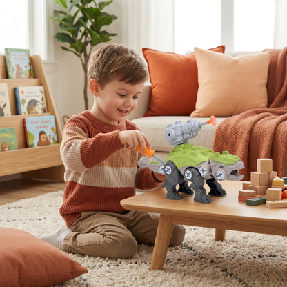 Dinosaur Screw Toy Set with Suction Cup Cannon