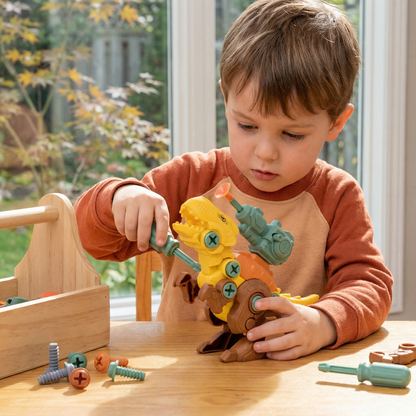 Dinosaur Screw Toy Set with Suction Cup Cannon