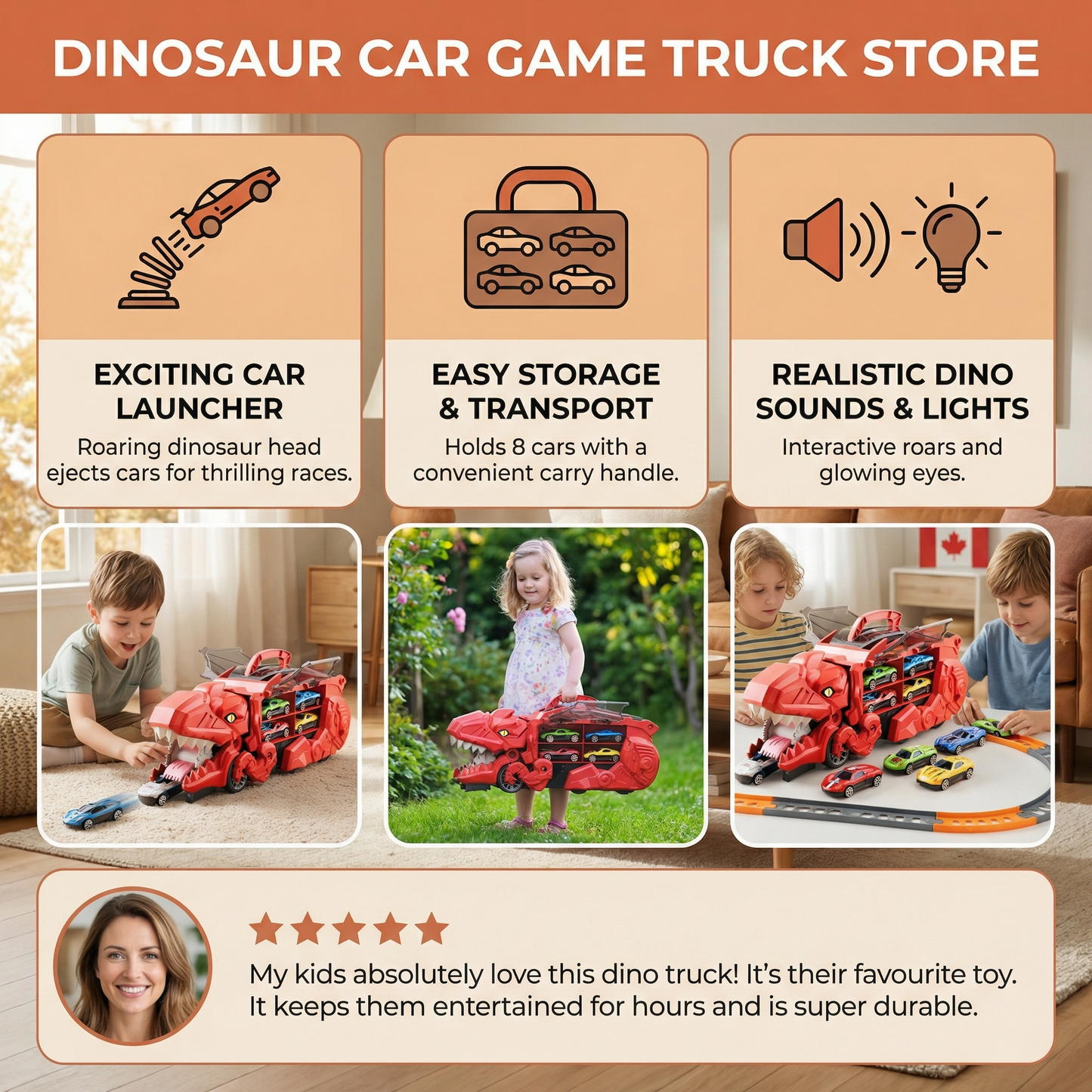 Dinosaur Car Game Truck
