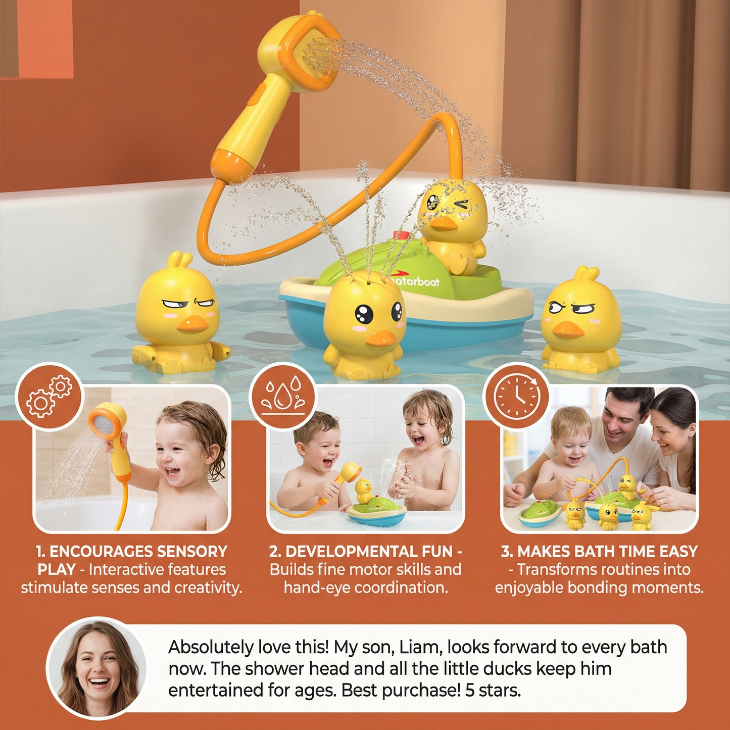 Duck Fountain Bath Toy with Shower Head