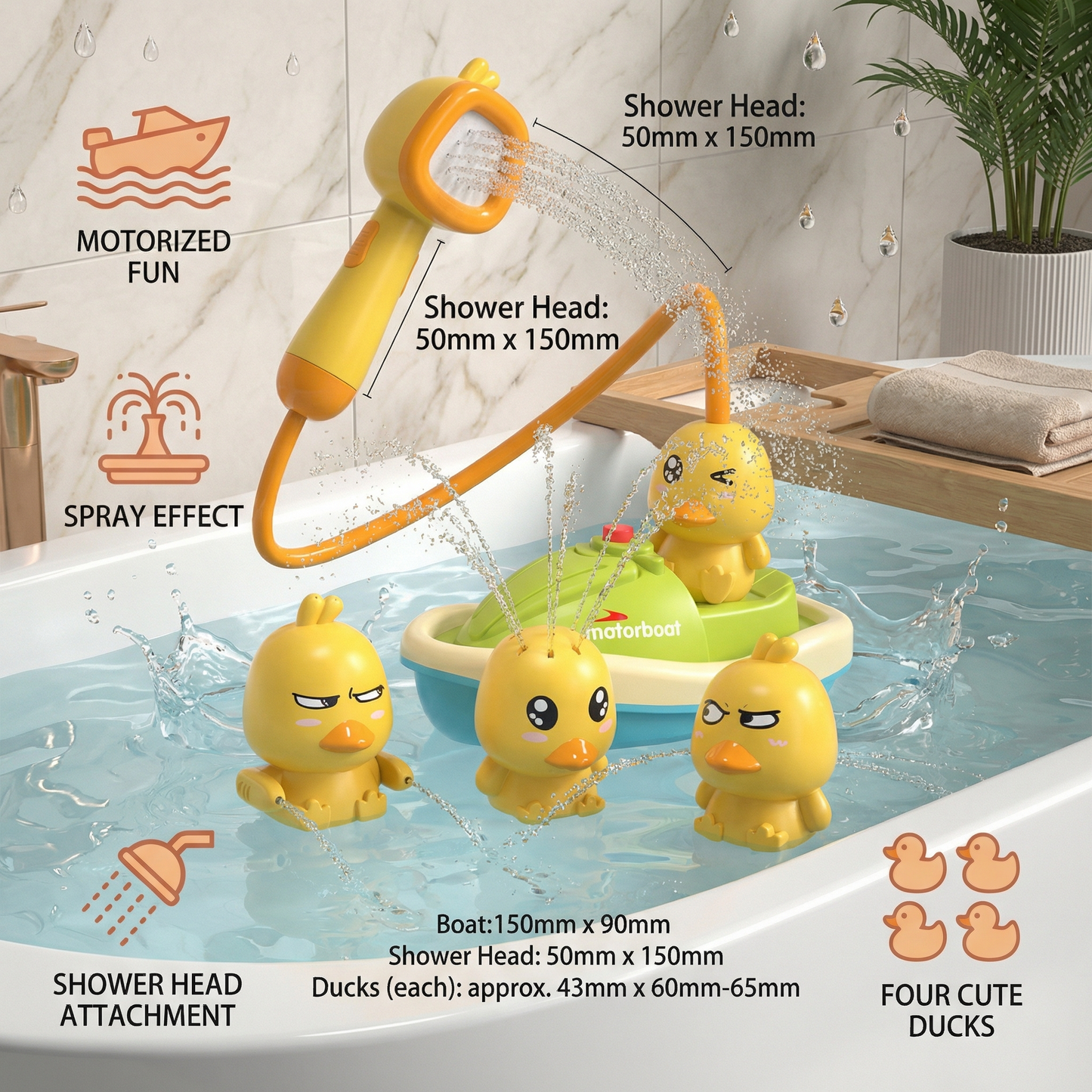 Duck Fountain Bath Toy with Shower Head