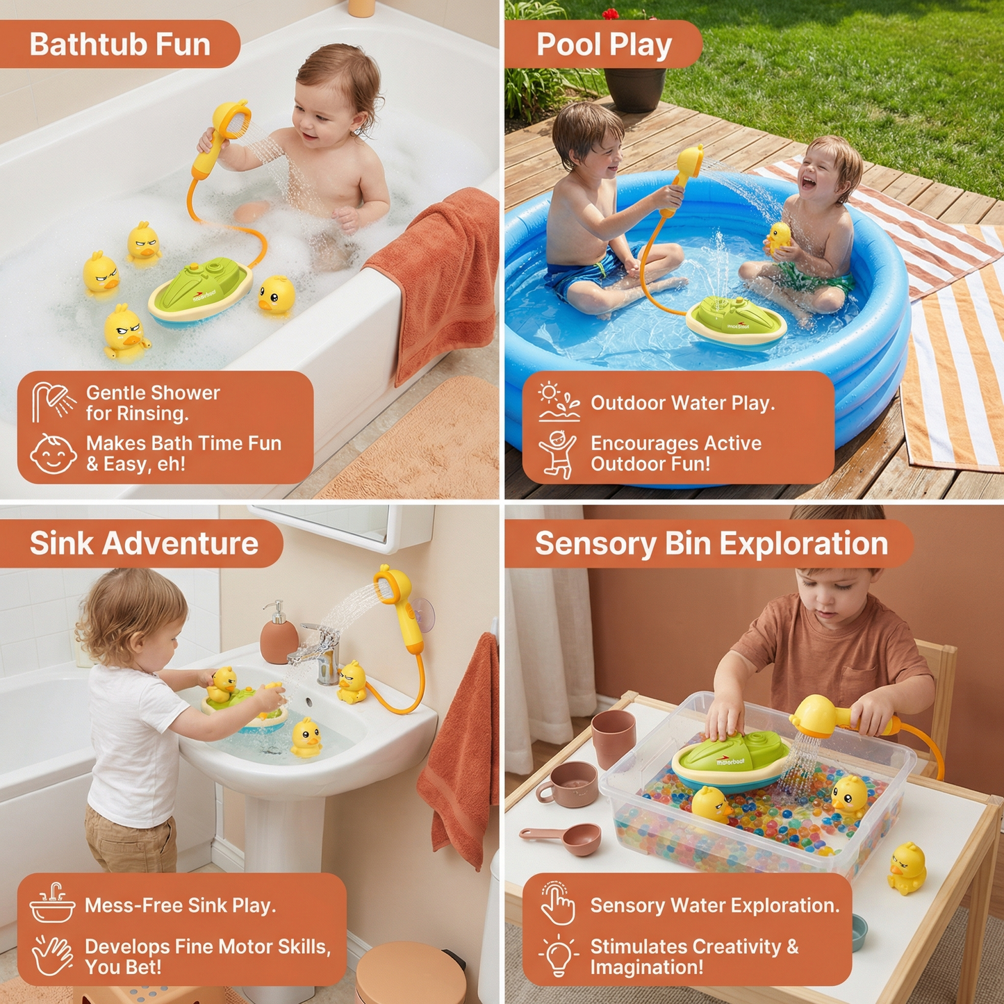 Duck Fountain Bath Toy with Shower Head