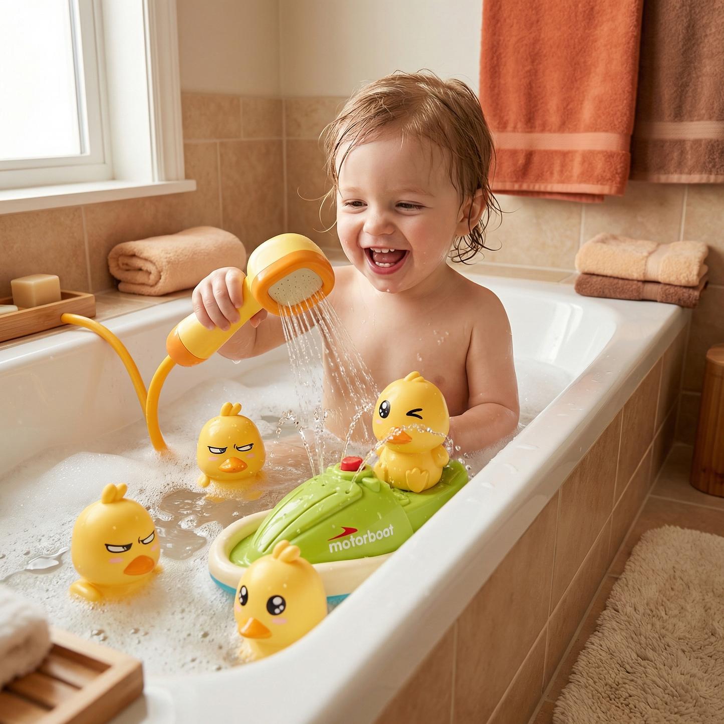 Duck Fountain Bath Toy with Shower Head