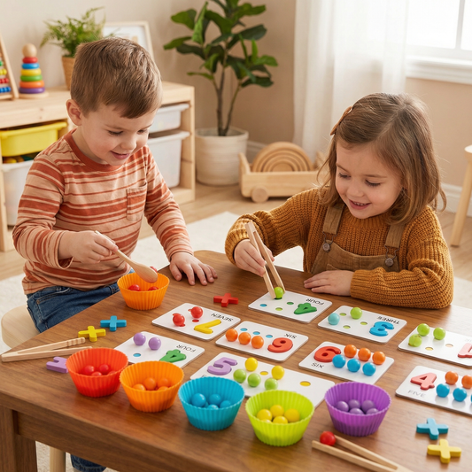 Montessori Ball Numbers and Colors Sorting Set for Learning to Count