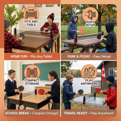 Adjustable Table Tennis Set – Fits Any Table!