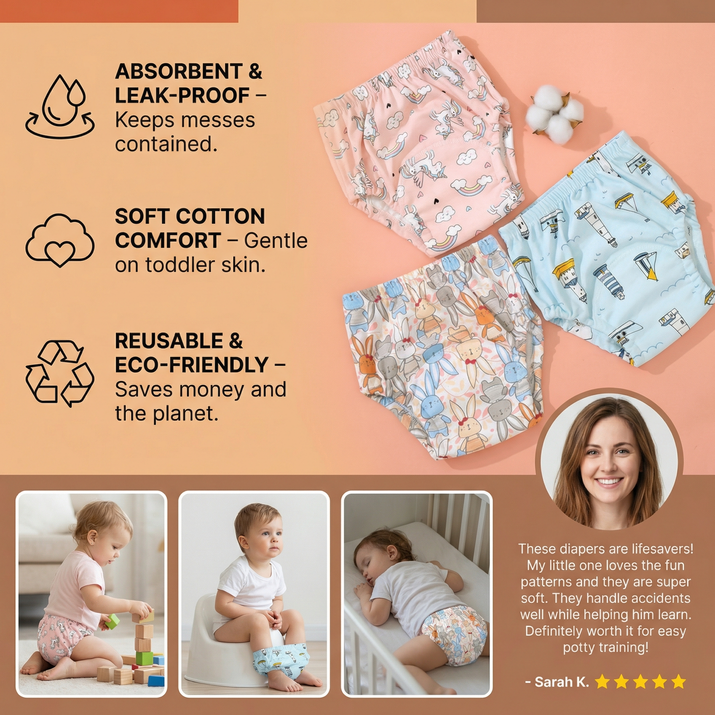 Reusable Training Diapers – Potty Training Made Easy!