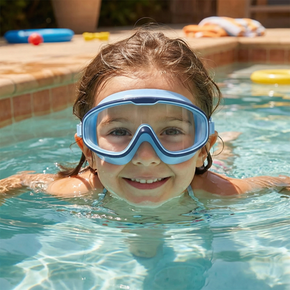 Child-Friendly Swim Goggles with Large Frames and Anti-Fog System