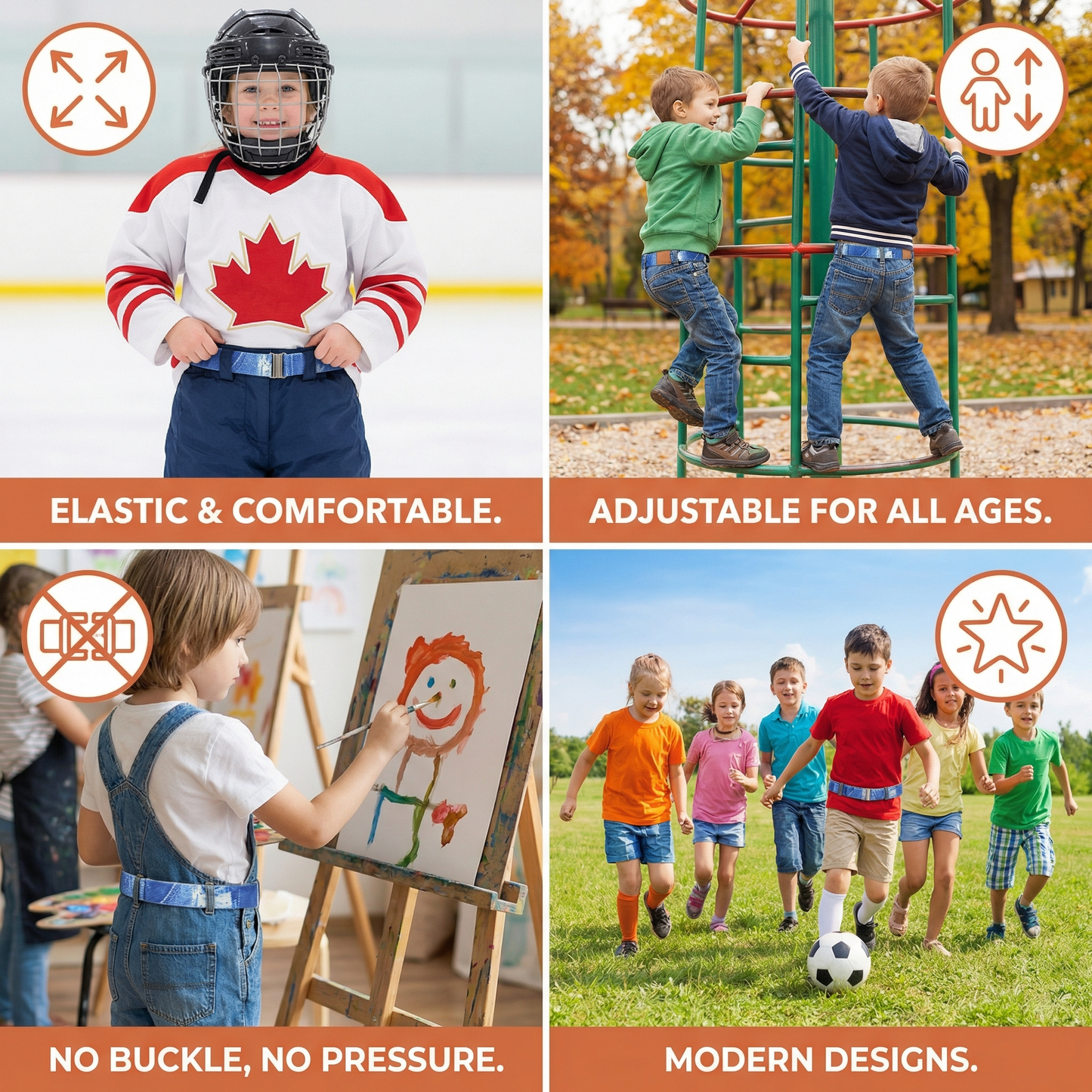 Comfortable Elastic Kids Belt – Fits All Ages