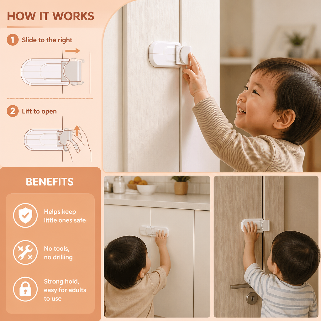 No-Drill Child Safety Door Lock