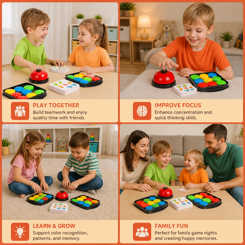 Educational Color Pattern Match Family Bell Game