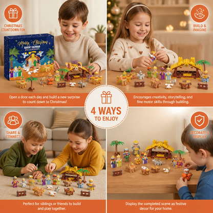 Christmas Nativity Building Blocks Advent Calendar for Kids