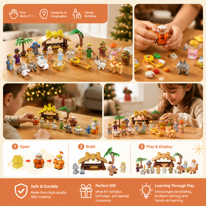 Christmas Nativity Building Blocks Advent Calendar for Kids