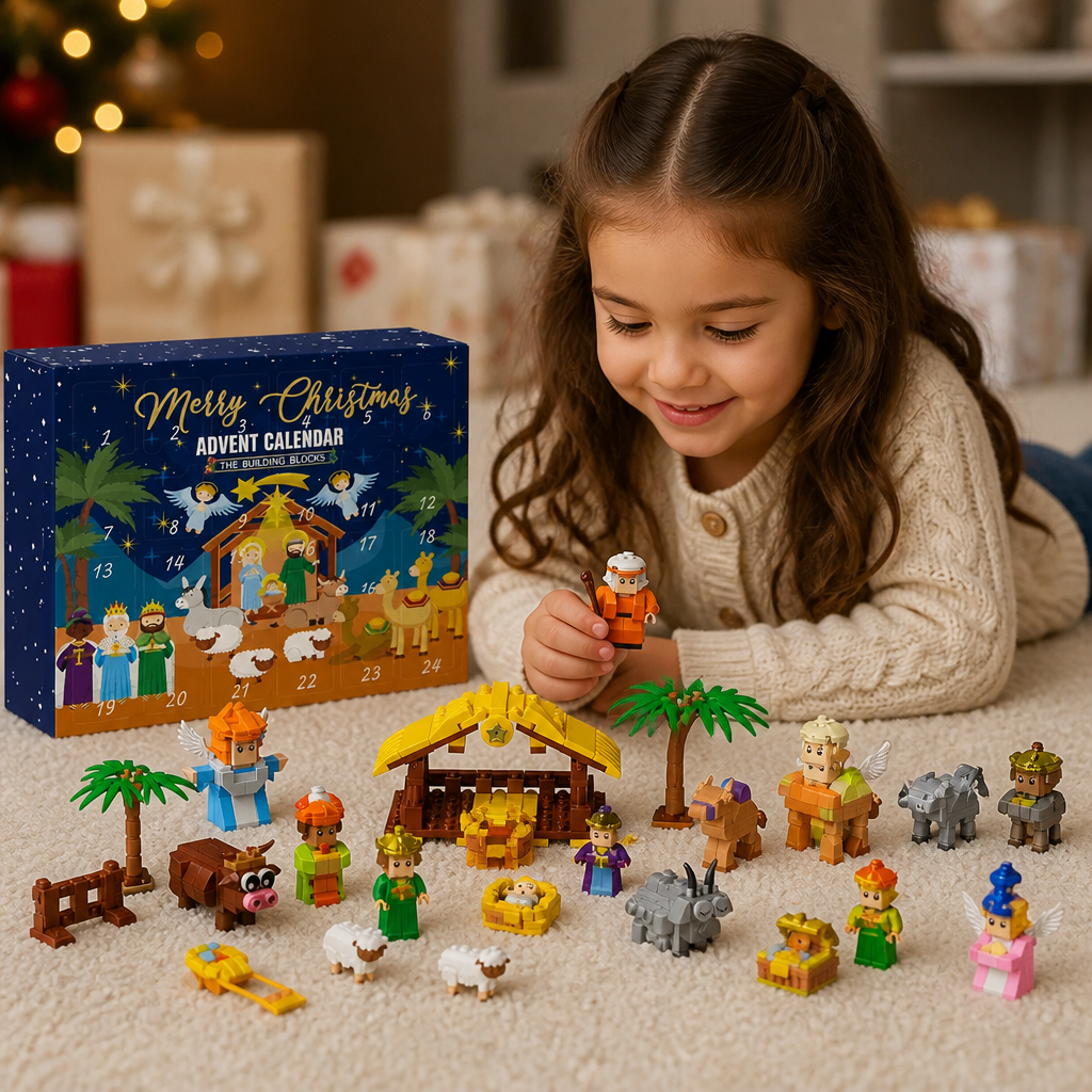 Christmas Nativity Building Blocks Advent Calendar for Kids