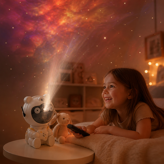 Astronaut Galaxy & Star Projector with 8-Color Nebula & Remote Control