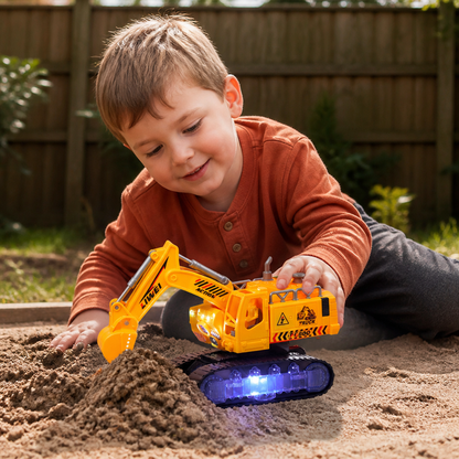 Electric Transforming Robot Excavator Toy with Lights & Sounds