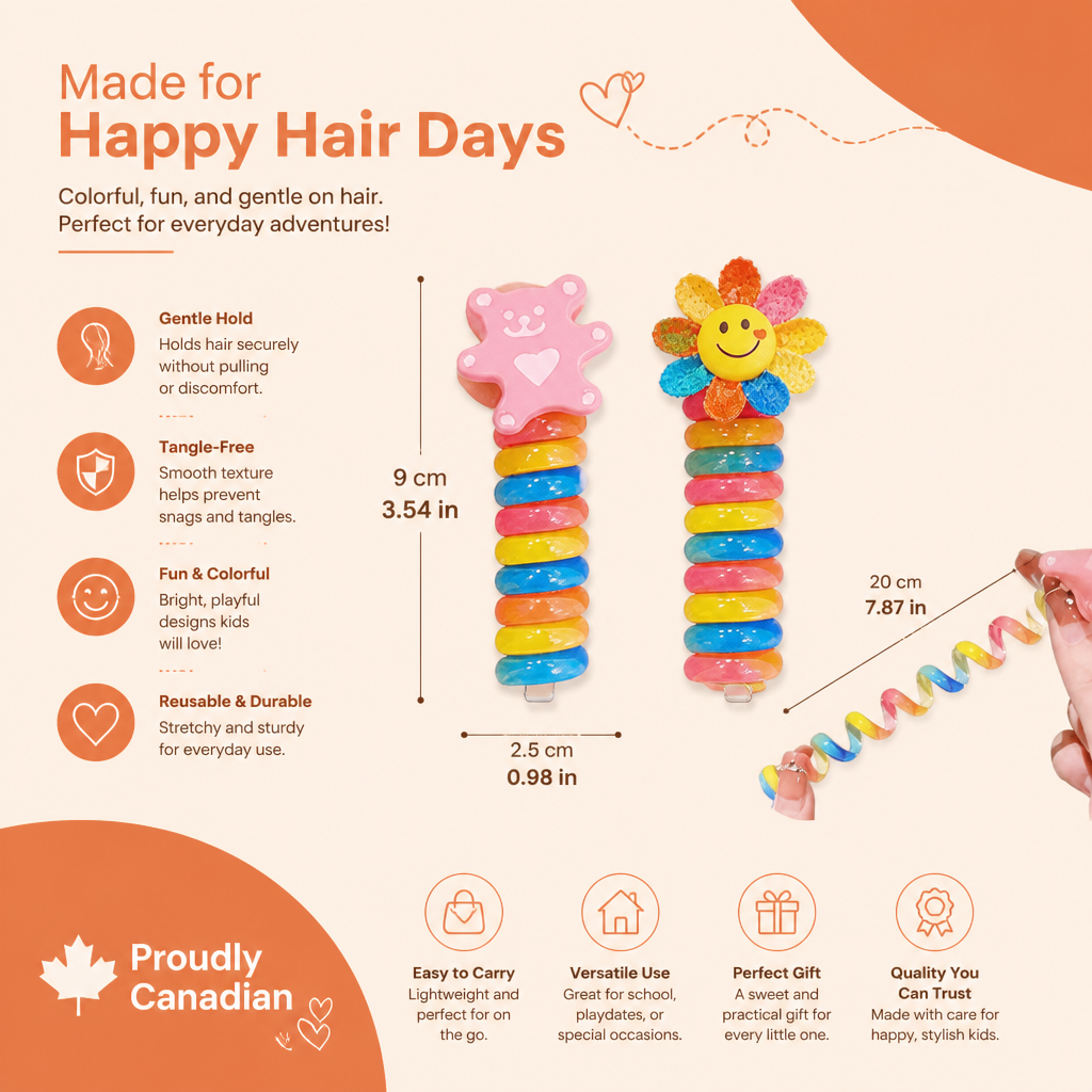 Cute Kids Spiral Hair Tie Set