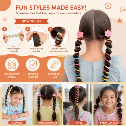 Cute Kids Spiral Hair Tie Set