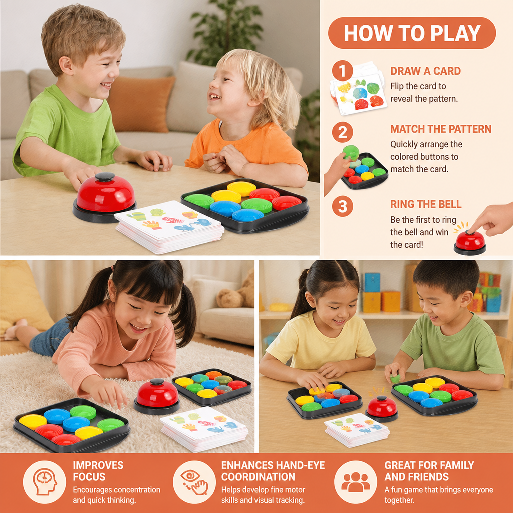 Educational Color Pattern Match Family Bell Game