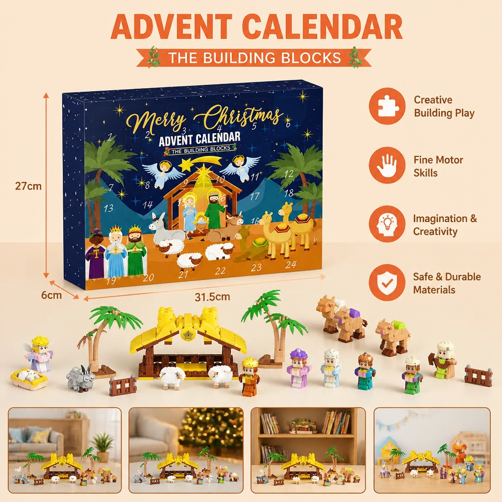 Christmas Nativity Building Blocks Advent Calendar for Kids