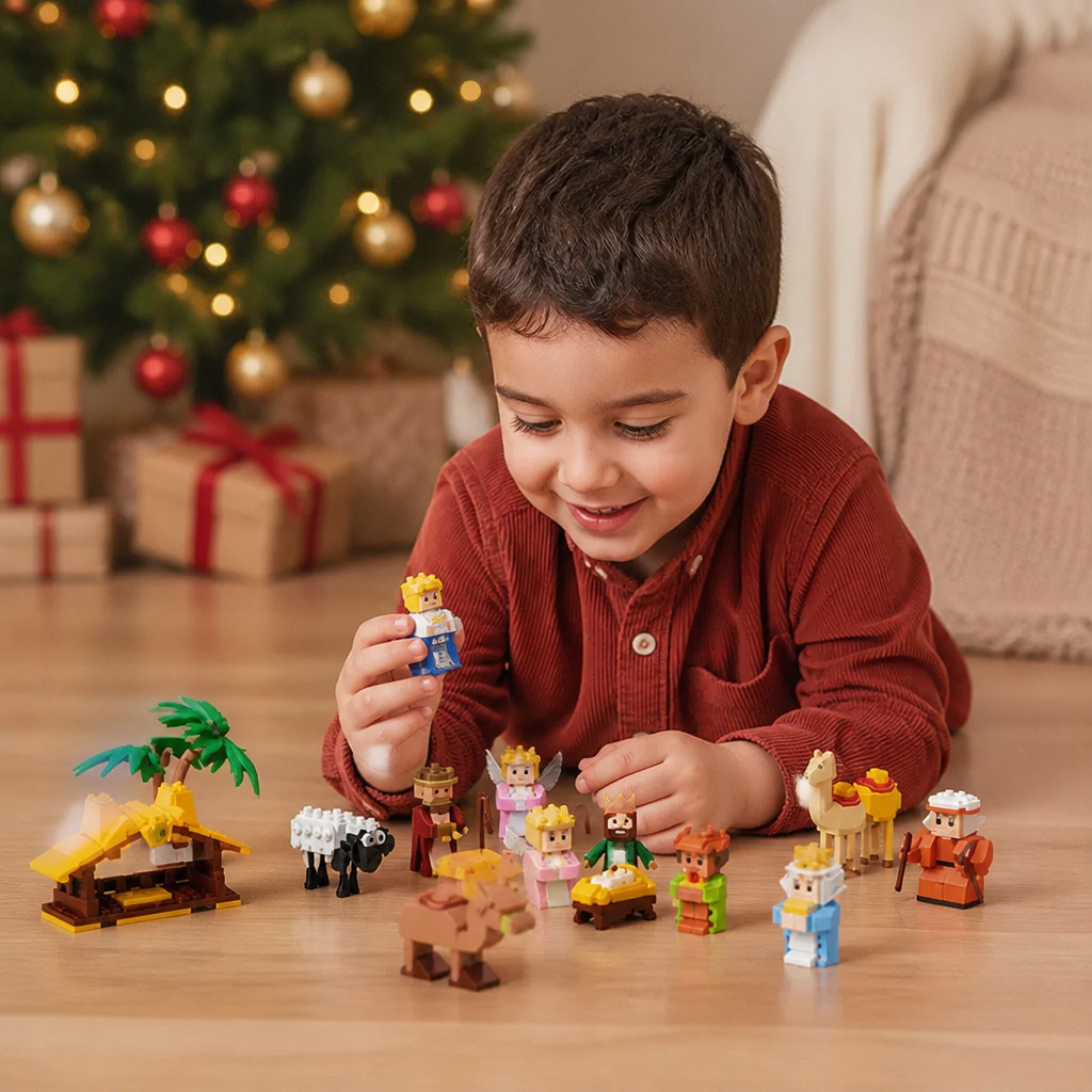 Christmas Nativity Building Blocks Advent Calendar for Kids