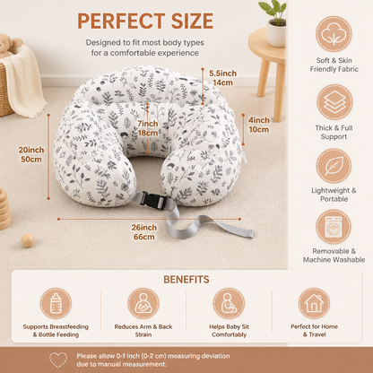 Multifunctional Nursing Pillow for Breastfeeding & Bottle Feeding with Removable Cover