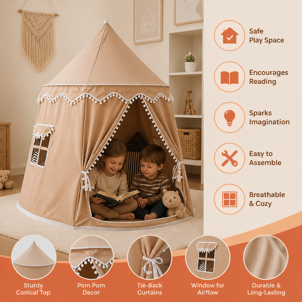 Cozy Kids Play Tent – A Charming Hideaway for Reading & Play