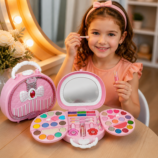 Kids’ Washable Princess Makeup Set with Nail Polish & Storage Box