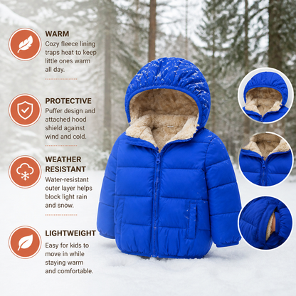 Fleece-Lined Baby & Toddler Puffer Jacket