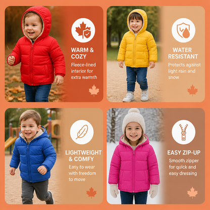 Fleece-Lined Baby & Toddler Puffer Jacket