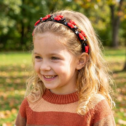 Cute Hair Clips & Bands for Girls with Flower, Strawberry & Rainbow Charms