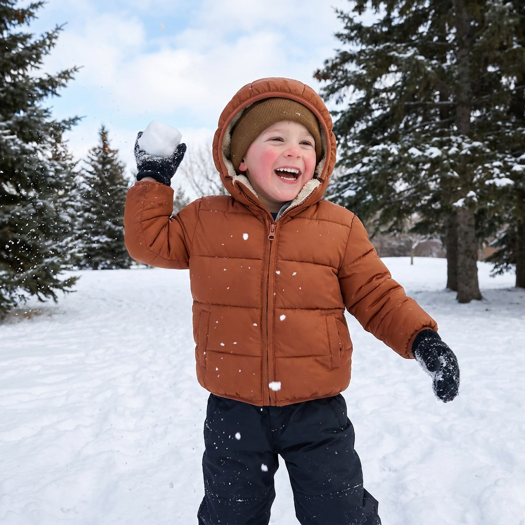 Fleece-Lined Baby & Toddler Puffer Jacket