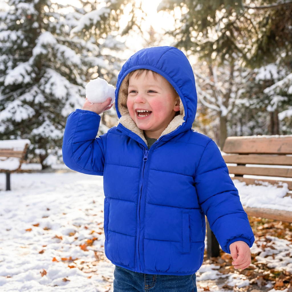 Fleece-Lined Baby & Toddler Puffer Jacket