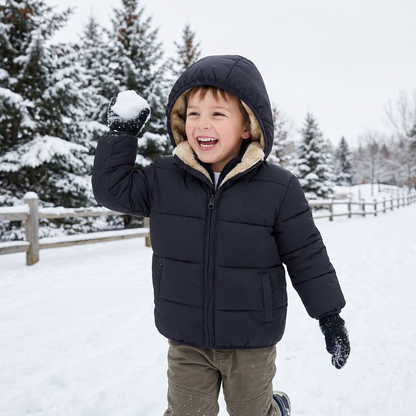 Fleece-Lined Baby & Toddler Puffer Jacket