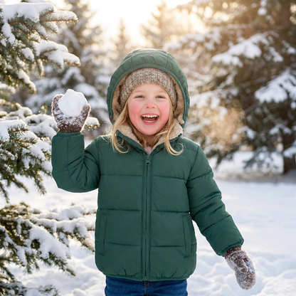 Fleece-Lined Baby & Toddler Puffer Jacket
