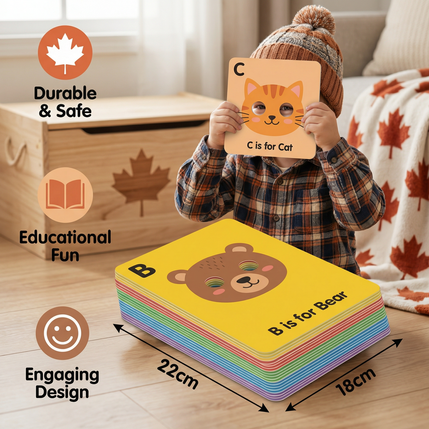 Alphabet Learning Cards with Animal Designs