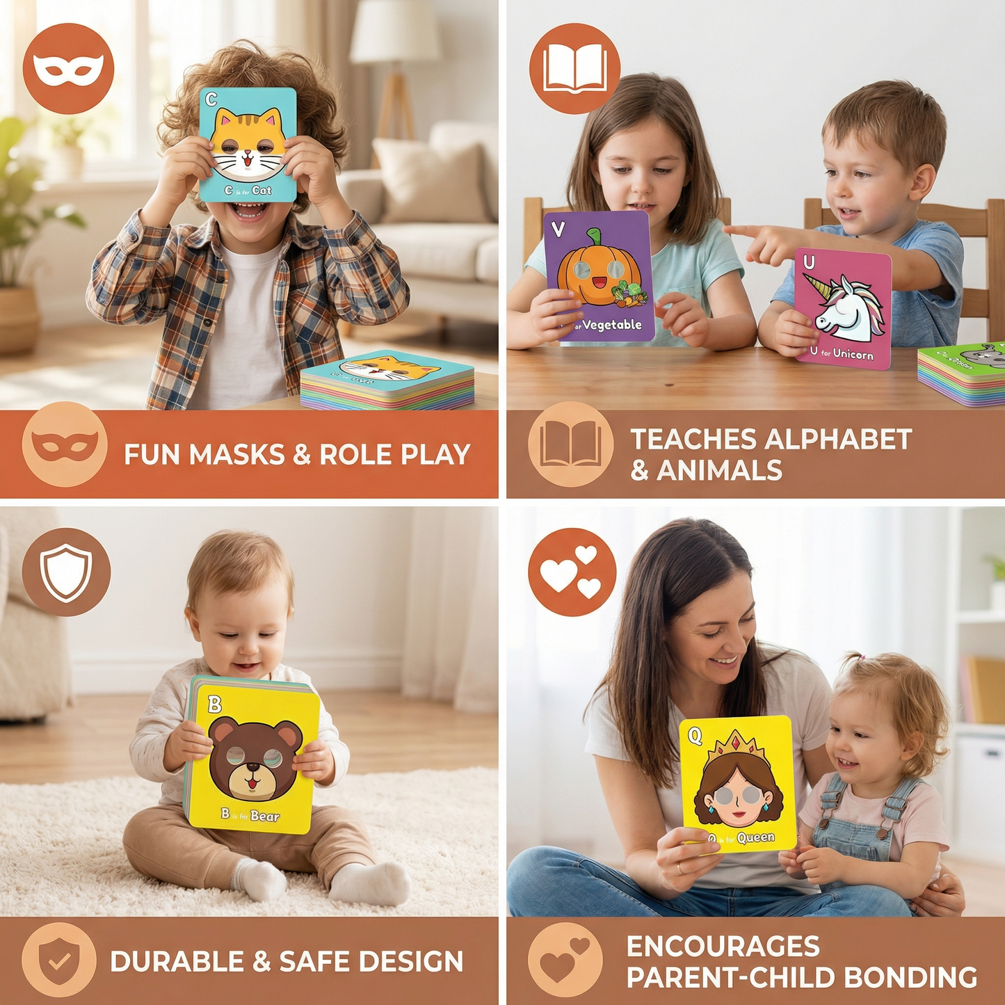 Alphabet Learning Cards with Animal Designs