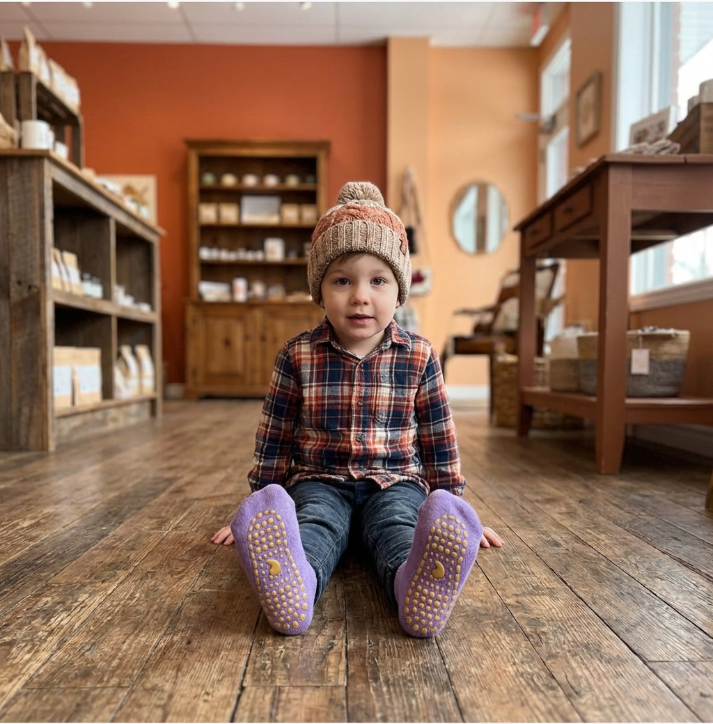 Safe anti-slip socks and shoes for children
