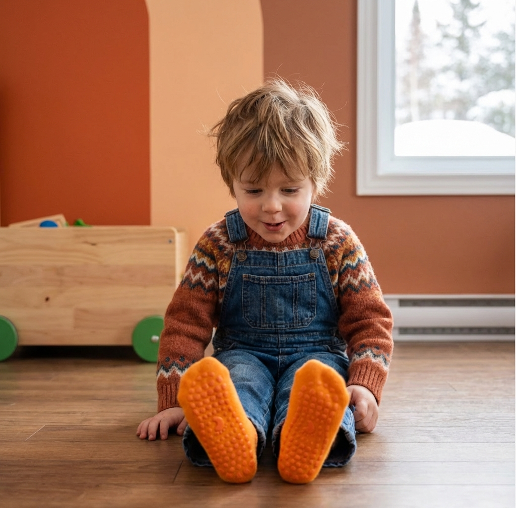 Safe anti-slip socks and shoes for children