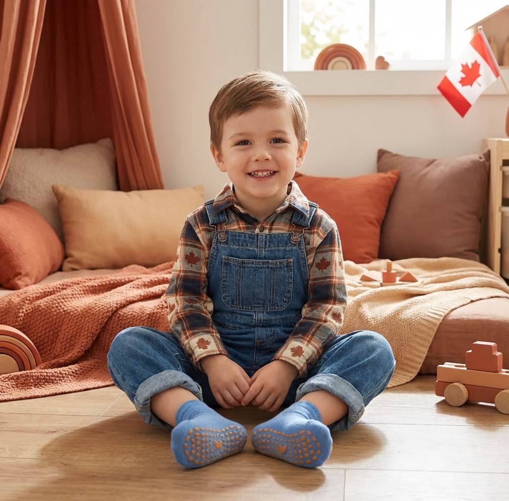Safe anti-slip socks and shoes for children