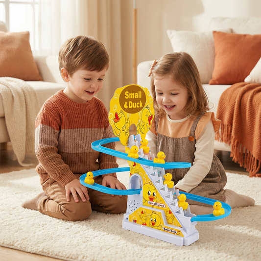 Duck slide roller coaster toy