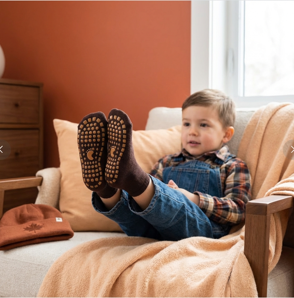 Safe anti-slip socks and shoes for children
