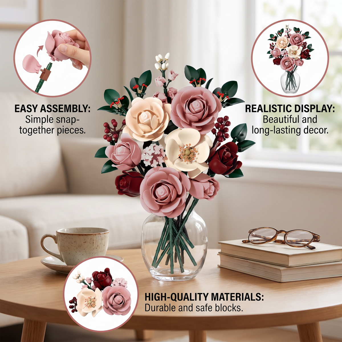 Flower Building Block Bouquet Set