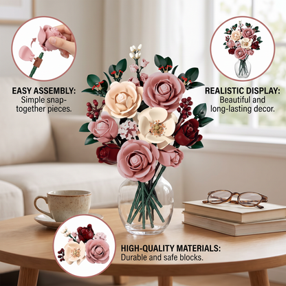 Flower Building Block Bouquet Set
